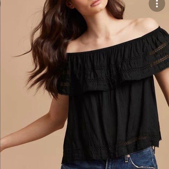 Aritzia black off the shoulder shirt - Picture 1 of 2